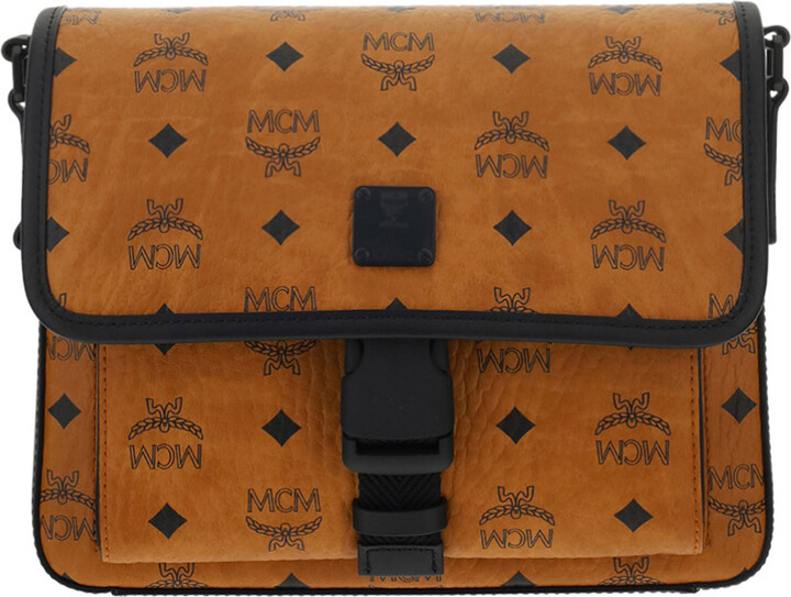 MCM Delmy Boston Mini Visetos Logo Top-Handle Bag - ShopStyle