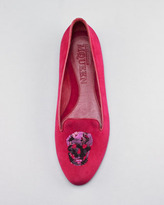 Thumbnail for your product : Alexander McQueen Embroidered Sequined Skull Slip-On