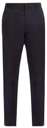 Burberry Slim-leg Cotton Chino Trousers - Mens - Navy