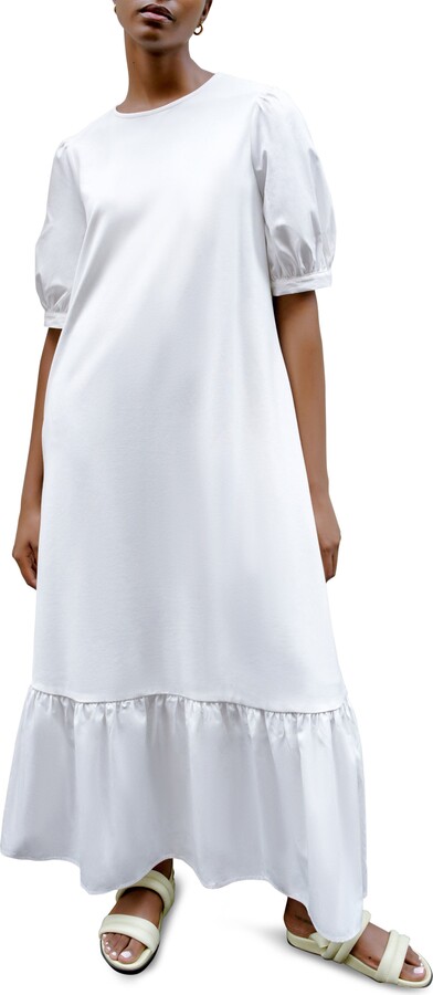 Marcella Olivia Mixed Media Midi Dress