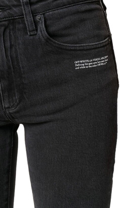 Off-White Dark Grey Stretch Cotton Blend Jeans