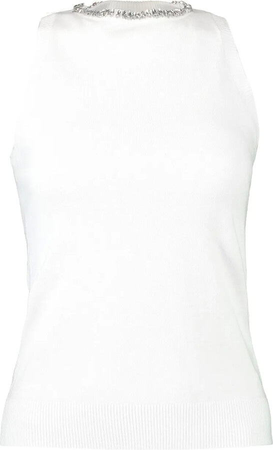 Minnie Rose Jewel-Neck Tank Top