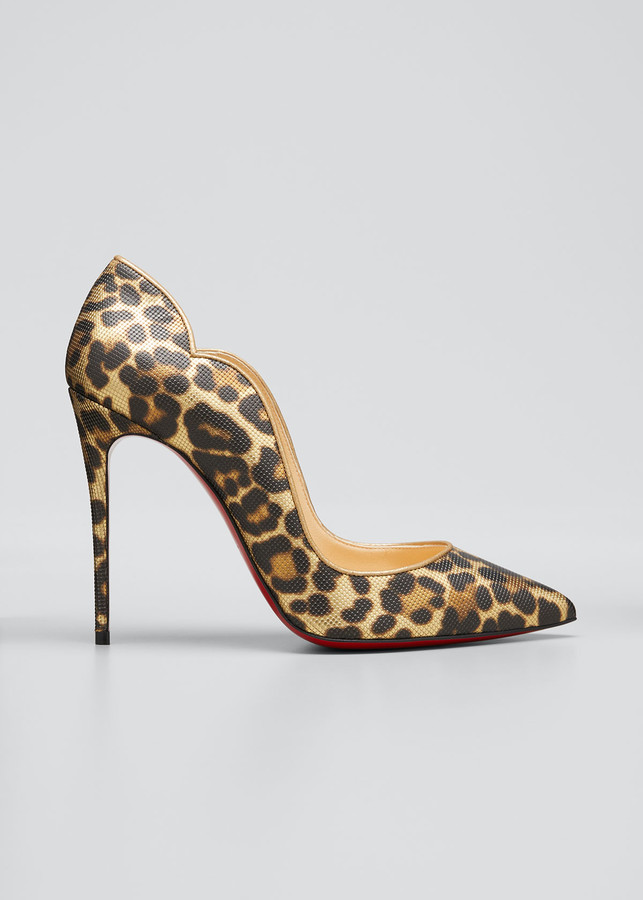 red bottom leopard heels