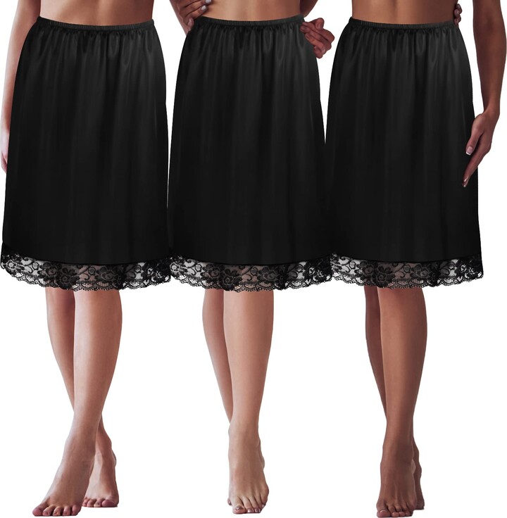 Zhanmai 3 Pieces Half Slips for Under Dresses Skirt Extenders Skirt