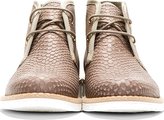Thumbnail for your product : Studio Pollini Taupe Snakeskin Embossed Desert Boots
