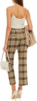 Thumbnail for your product : Jonathan Simkhai Cropped belted checked twill straight-leg pants