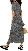 Thumbnail for your product : Topshop Animal-Print Slit Ruffle Midi Dress