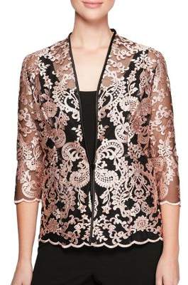 Alex Evenings 2-Piece Embroidered Jacket and Scoopneck Camisole Twinset