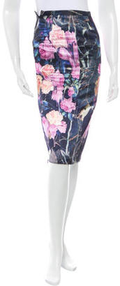 MSGM Floral Pencil Skirt