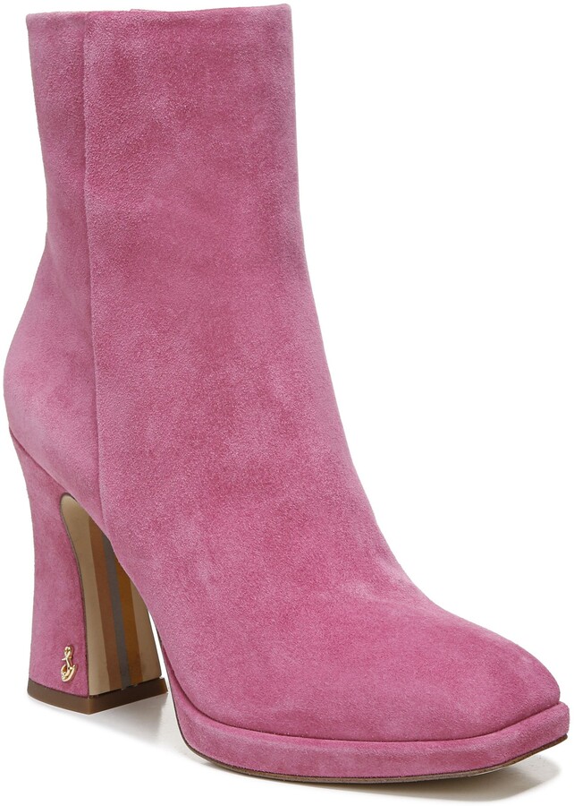 pink platform booties