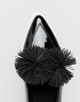 Thumbnail for your product : Lost Ink Toni Black Pom Pom Pointed Toe Sneakers