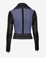 Thumbnail for your product : Ohne Titel Leather Knit Jacket: Black/Navy/White