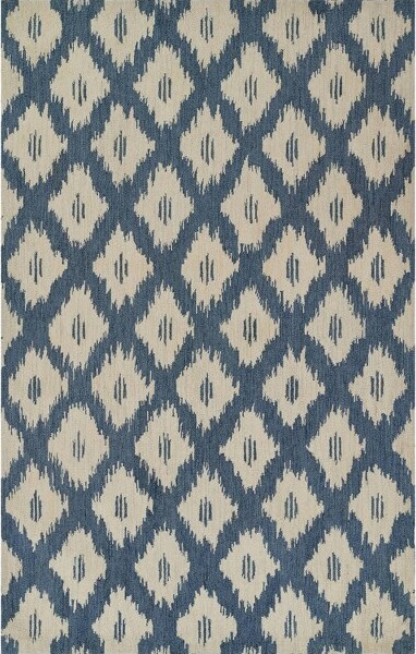 Momeni Momeni9'x12'LeidenIkatHuxleyHandtuftedAreaRugSlateBlue:WoolLowPileHandmadeModern&TraditionalStyle
