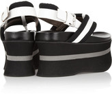 Thumbnail for your product : Marni Patent-leather and piqué platform sandals