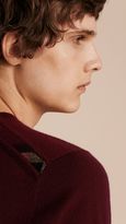 Thumbnail for your product : Burberry Lightweight Crew Neck Cashmere Sweater with Check Trim