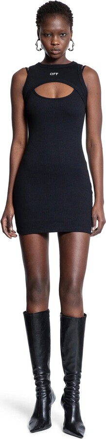 Off-White Off Stamp Round Mini Dress