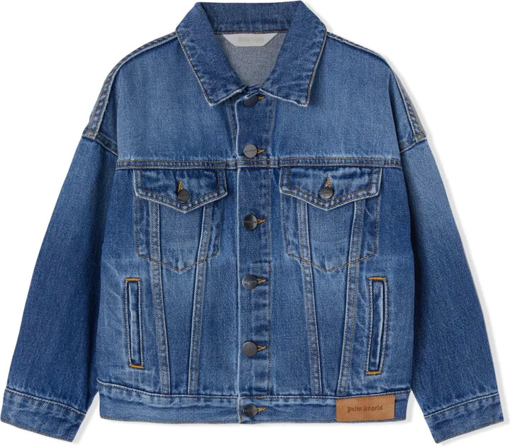 Palm Angels Kids Logo-Print Denim Jacket