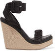 pedro garcia teodora satin espadrille wedge sandals black
