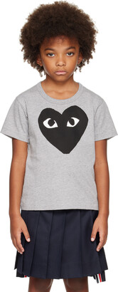 Comme des Garçons PLAY Kids Gray 'Black Heart' T-Shirt