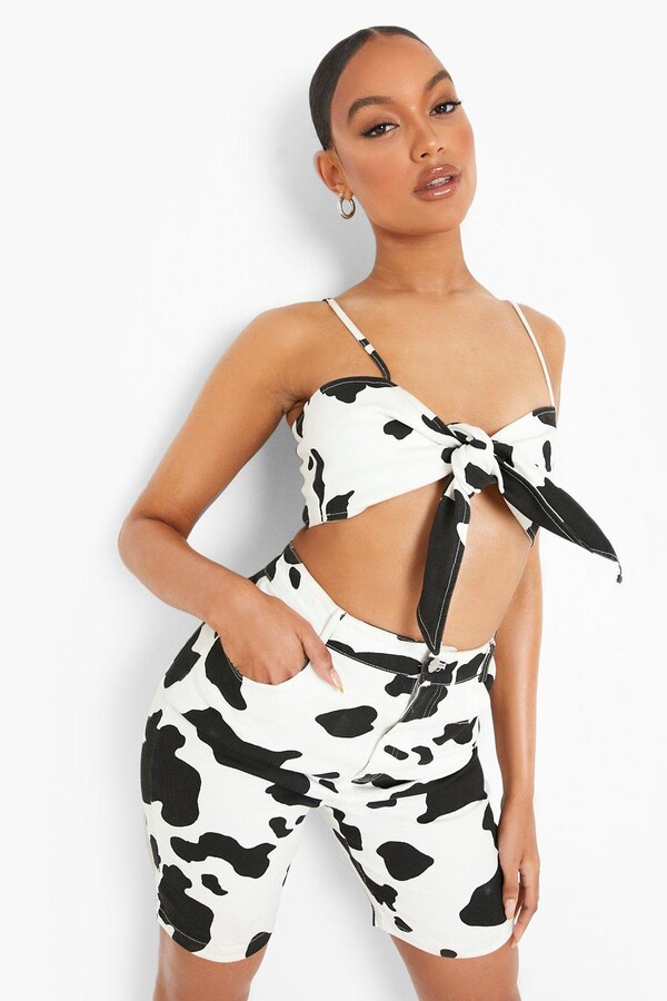 white denim boyfriend shorts