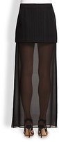 Thumbnail for your product : BCBGMAXAZRIA Kendahl Silk & Cotton Sheer-Underlay Jacquard Skirt