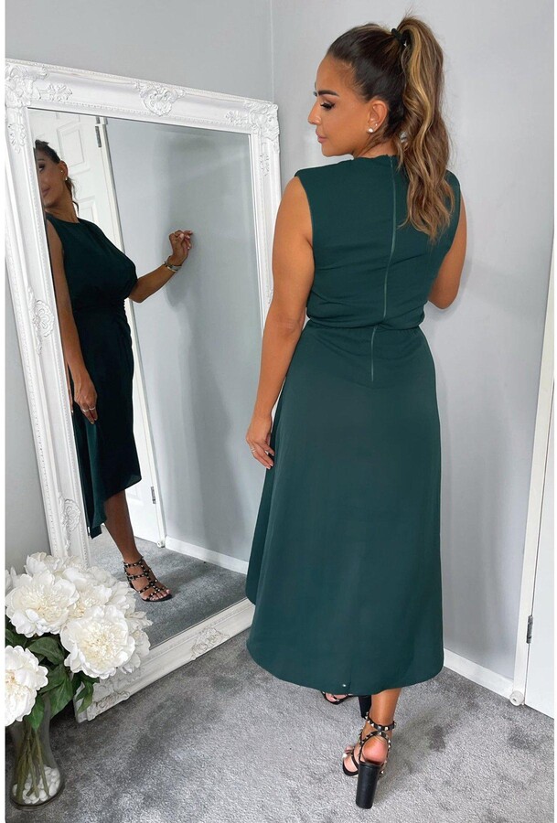 teal mid length dresses