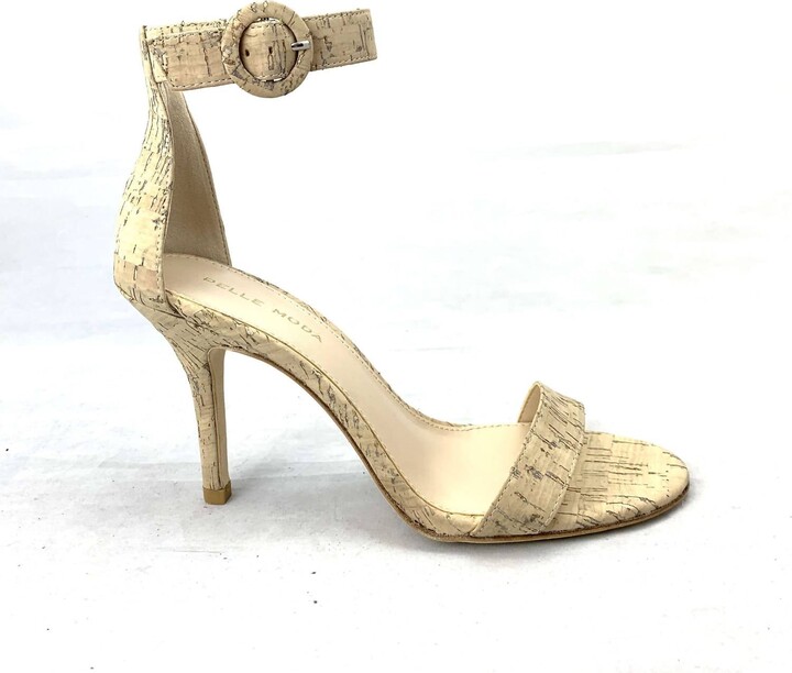 Pelle Moda Kallie High Heels In White Washed Cork