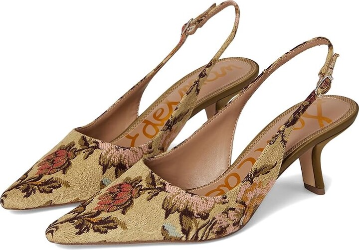 Sam Edelman Bianka Sling Slingback Shoes Women's Dress Sandals Natural Floral : 6 M, Synthetic