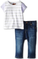 Thumbnail for your product : 7 For All Mankind Kids Floral Ruffle Tunic and Skinny Jeans (Infant)