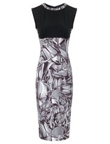 Thumbnail for your product : Giles Monochrome Satin Print Dress