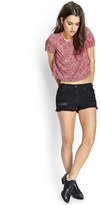Thumbnail for your product : Forever 21 Boxy Spotted Zipper Top