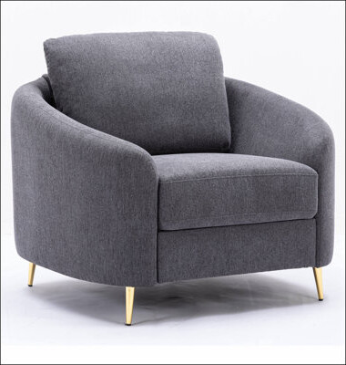 Everly Quinn Grey Loose Back Accent Chair