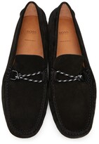 Thumbnail for your product : HUGO BOSS Black Suede Driver Moc Loafers
