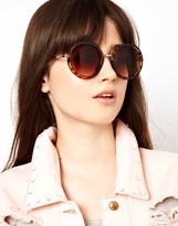 Thumbnail for your product : ASOS Round Sunglasses With Metal Bridge Detail