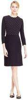 Thumbnail for your product : Lela Rose Wool Crepe Smocked Bodice A-Line Dress