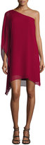 Thumbnail for your product : BCBGMAXAZRIA Alana One-Shoulder Chiffon Dress, Deep Cranberry