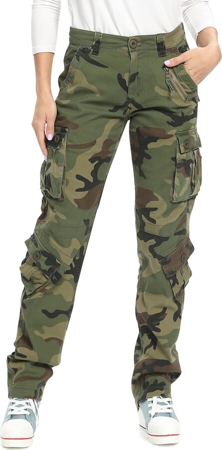 Bagged nrthye womens pants vintage military cargo pants with pockets casual camo cargo pants