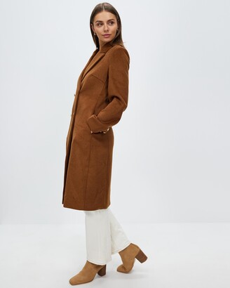 Atmos & Here Women's Brown Winter Coats - Adama Military Wool Blend Coat