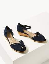 Thumbnail for your product : M&S CollectionMarks and Spencer Suede Wedge Heel Ankle Strap Sandals