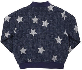 Stars Cotton & Lurex Knit Bomber Jacket