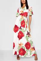 Thumbnail for your product : boohoo Large Floral Wrap Front Maxi Dress