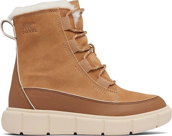 Sorel Kids' Explorer III Lace Waterproof Boots Little 1 Tawny Buff/Bleached Ceramic