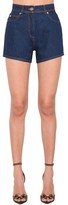 Thumbnail for your product : Versace Back Signature Logo Cotton Denim Shorts