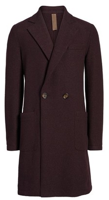 Eleventy Men's Boiled Wool Double Breasted Topcoat