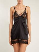 Thumbnail for your product : Coco de Mer Seraphine Silk-blend Slip - Womens - Black