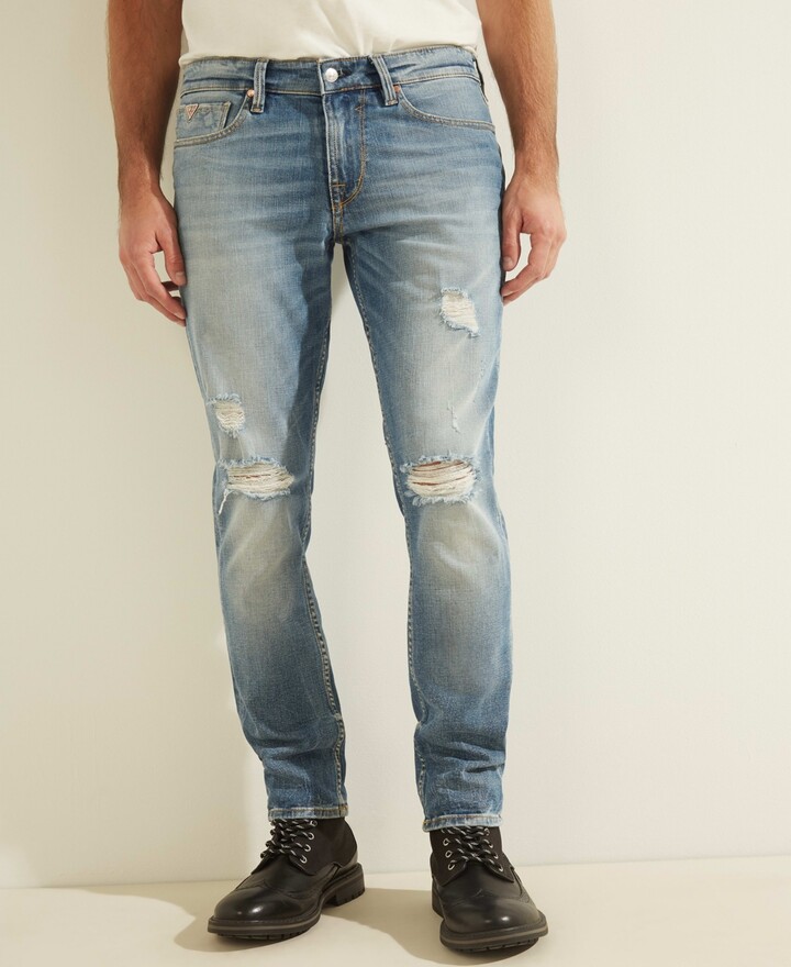 GUESS Men's Distressed Slim Tapered Jeans ShopStyle