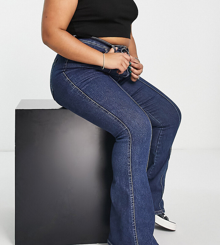 Womens Dark Denim Flare Jeans | Shop the world's largest 