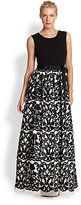 Thumbnail for your product : Aidan Mattox Embroidered Contrast Gown