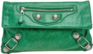 Balenciaga Apple Green Leather Giant 21 Envelope Clutch - ShopStyle