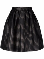Thumbnail for your product : MSGM Moiré-Print Flared Short Skirt